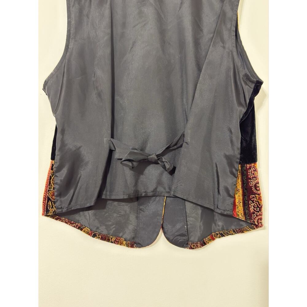 VTG Jaclyn Smith Patchwork Floral Velvet Vest Boho Artsy Grannycore Women’s L - Picture 7 of 12